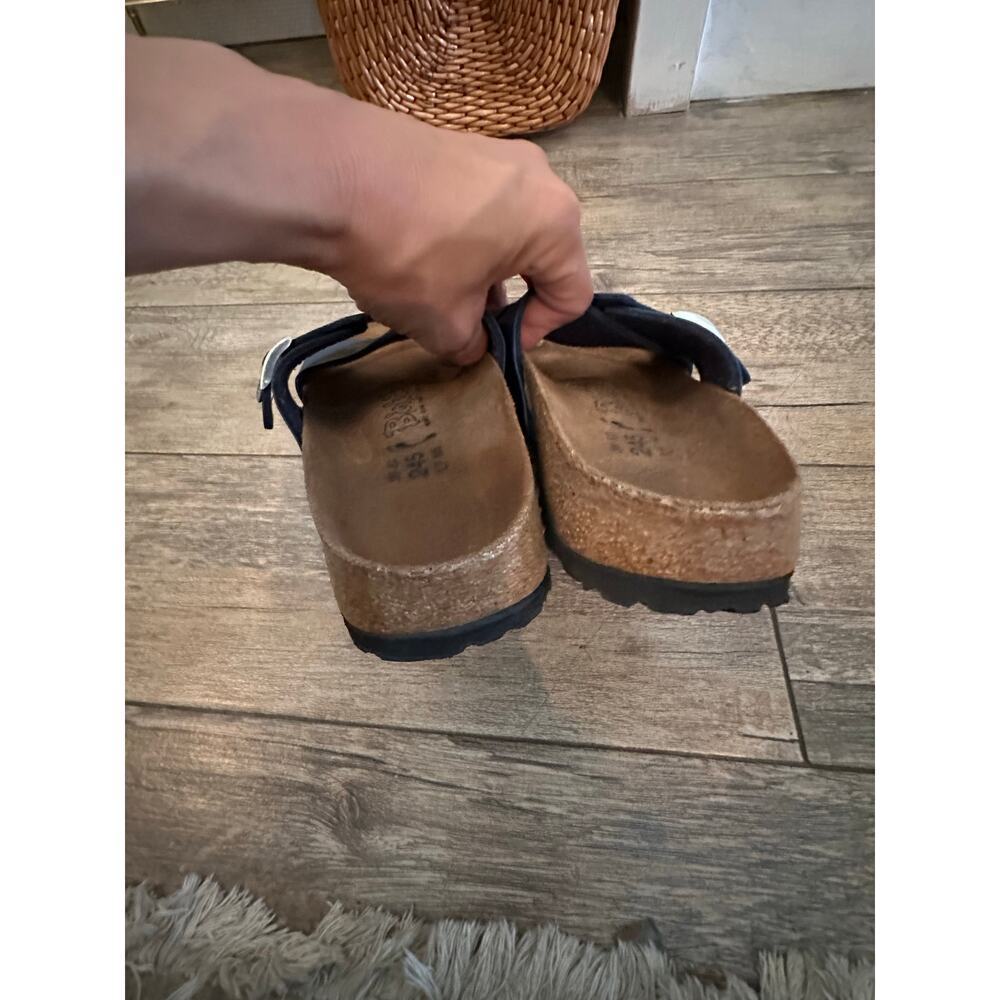 Birkenstock Birki's Women's Blue Santosa Footbed Birko-Flor Sandals Size 7 - Picture 3 of 7